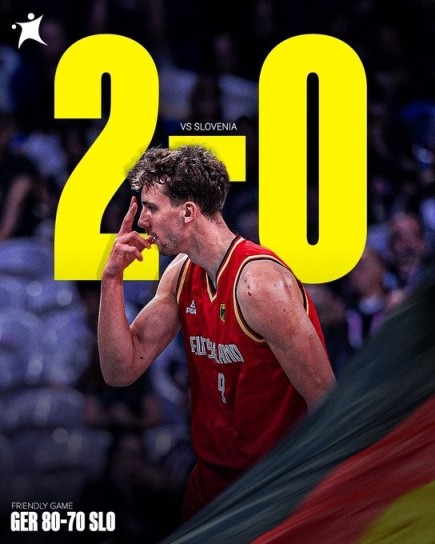 热身赛德国80-70再胜斯洛文尼亚 施罗德18+6&小瓦17分 东契奇缺阵